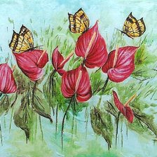 Схема вышивки «Цветы.»