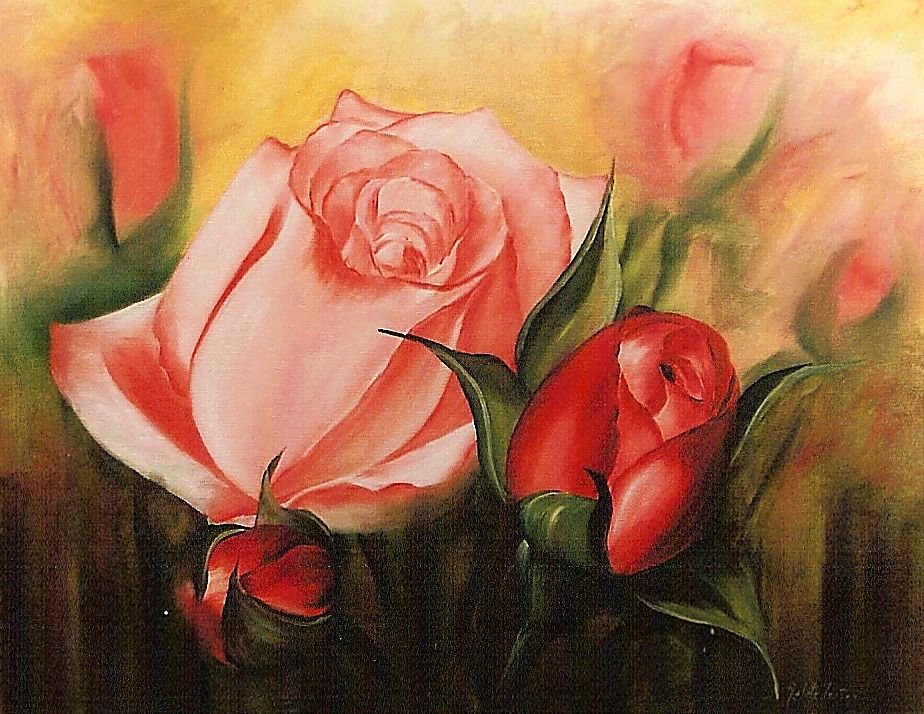 Розы. - живопись., цветы, натюрморт - оригинал