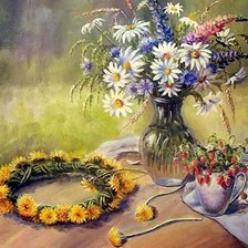 Схема вышивки «"После утренней прогулки" О.Воробьёва 2»