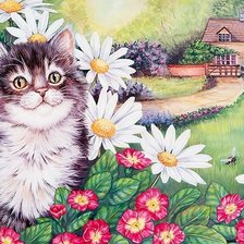 Схема вышивки «котёнок»