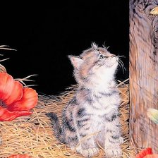 Схема вышивки «котёнок»