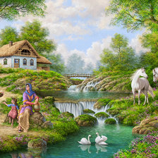 Схема вышивки «Пейзаж»