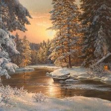 Схема вышивки «зимний лес»