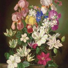 Схема вышивки «kvety,váza»