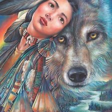 Схема вышивки «Девушка»