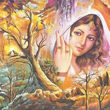 Схема вышивки «Девушка»