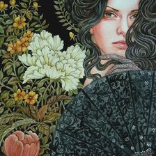 Схема вышивки «чёрный локон»