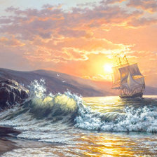 Схема вышивки «Морской пейзаж»