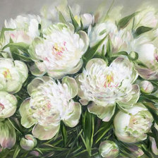 Схема вышивки «Белые пионы»