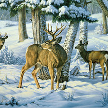 Схема вышивки «Олени»