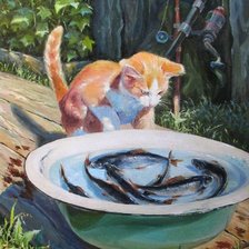 Схема вышивки «котёнок»