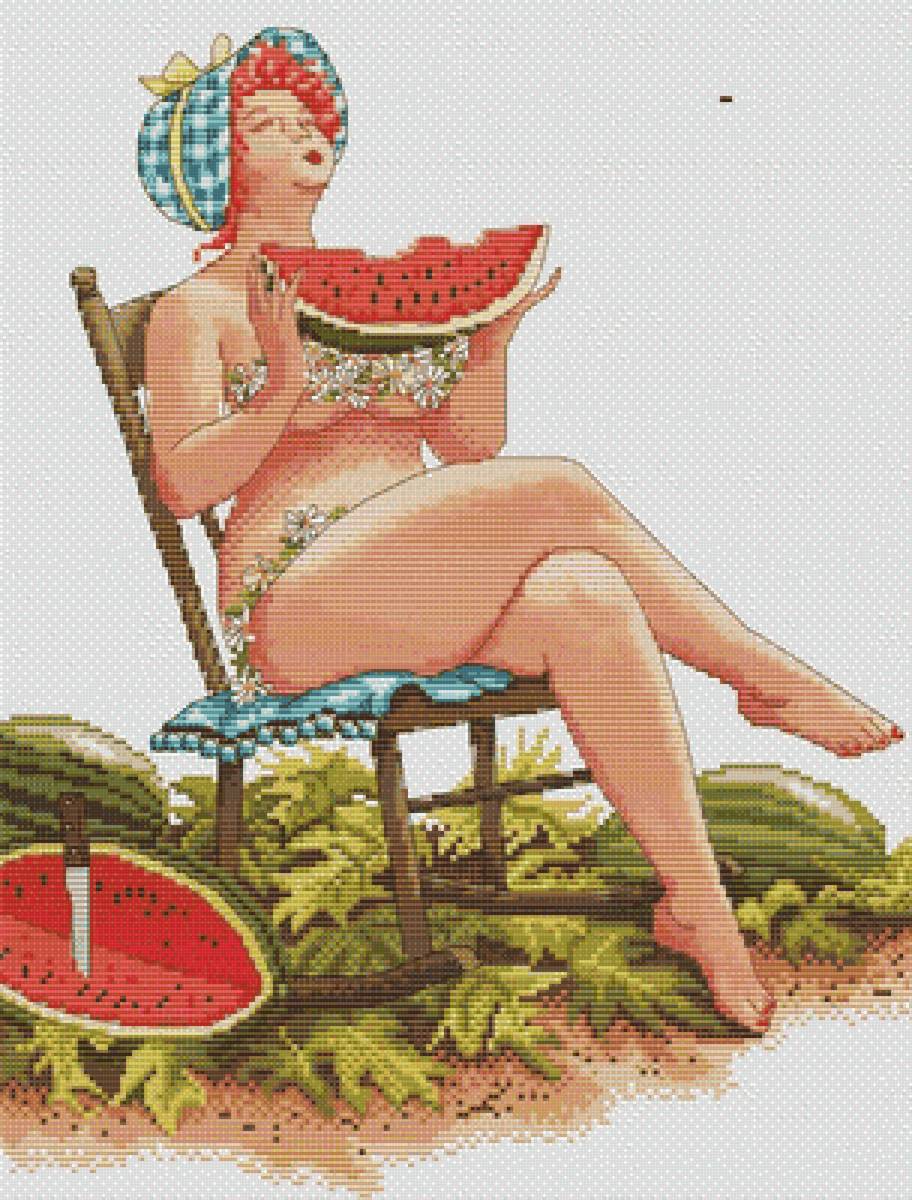 Девушка нагота - девушка нагота арбуз - предпросмотр