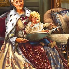 Схема вышивки «екатерина2 с внуком»