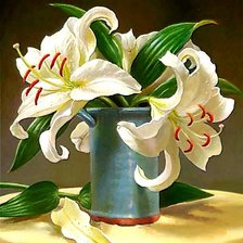 Схема вышивки «Натюрморт с лилиями.»