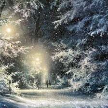 Схема вышивки «А снег идет...»