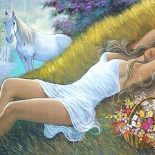 Схема вышивки «Девушка»