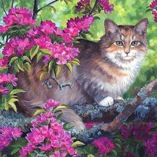 Схема вышивки «кот»