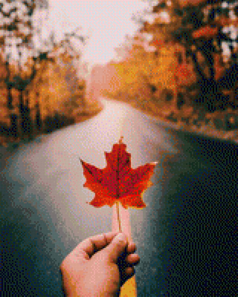 осень - лист, дорога, осень - предпросмотр