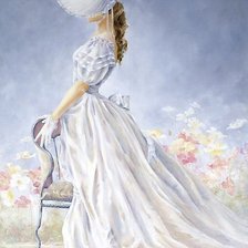 Схема вышивки «леди в голубом»