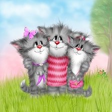 Схема вышивки «Котики Алексея Долотова»