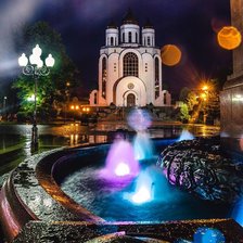 Схема вышивки «Храм,ночь и фонтаны»