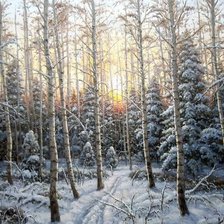 Схема вышивки «Зимний лес»