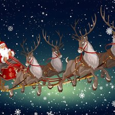 Схема вышивки «дед Мороз на оленях»