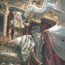 Схема вышивки «Девушка и дракон»