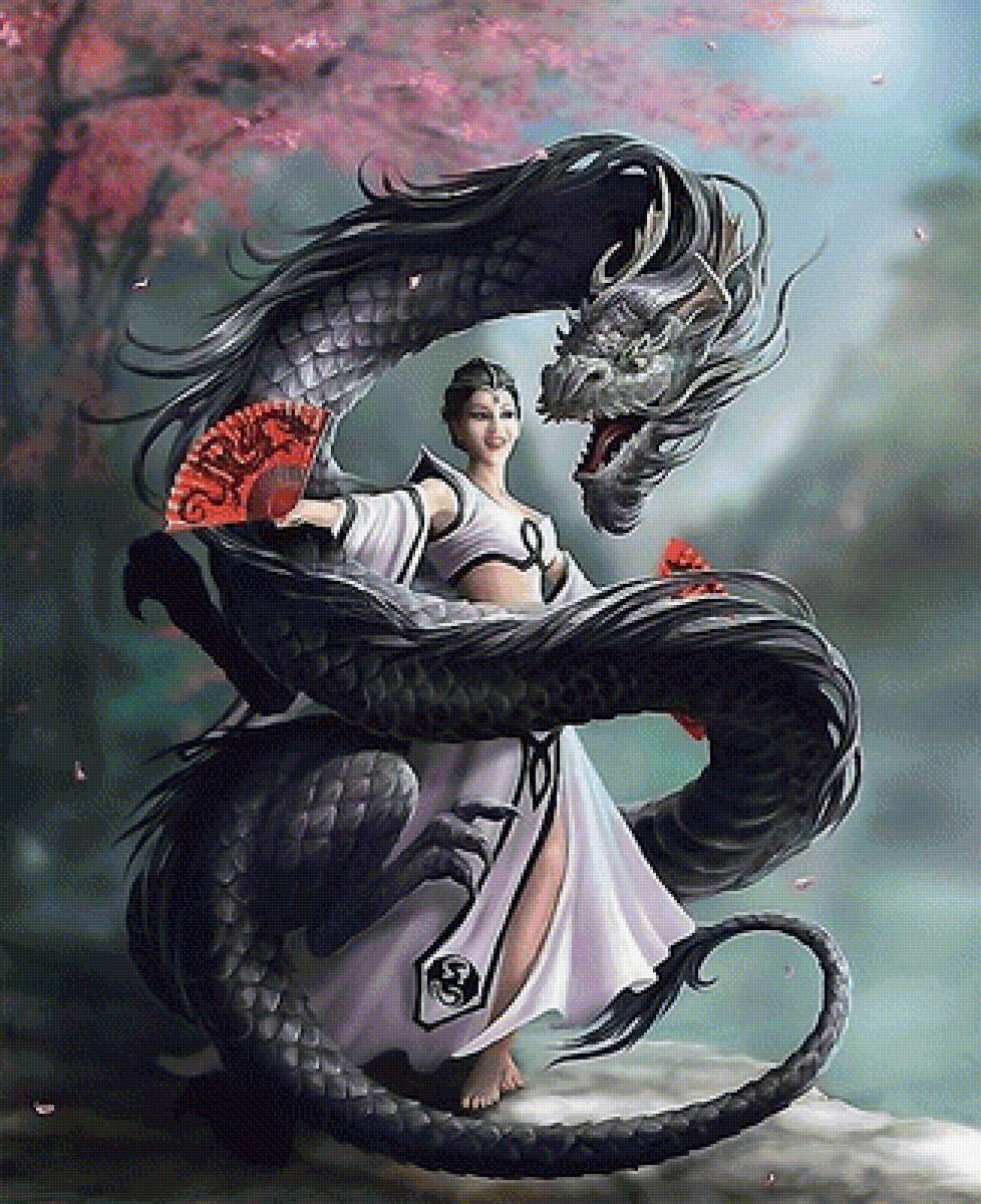 Девушка и дракон - предпросмотр