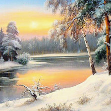 Схема вышивки «И речка подо льдом блестит»