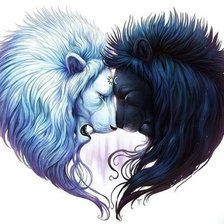 Схема вышивки «Инь-Янь львы»