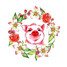 Схема вышивки «поросенок»