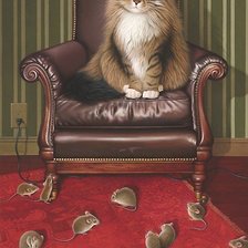 Схема вышивки «кот и мыши»