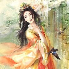 Схема вышивки «Девушка»