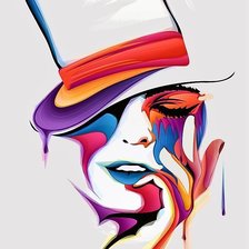 Схема вышивки «Девушка в шляпе»