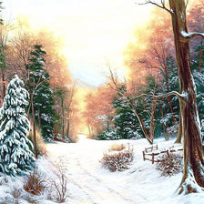 Схема вышивки «Зимний лес»