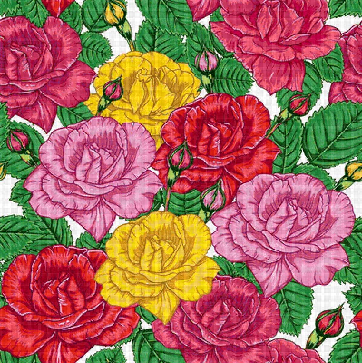 Для подушки - розы, цветы, узор - предпросмотр