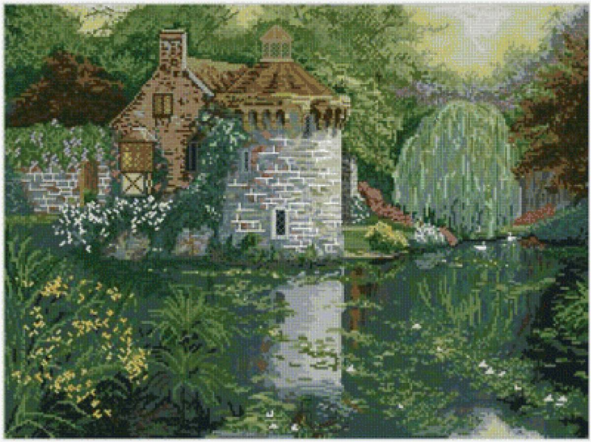 Замок Скотни (Великобритания) - замок, пруд, лес, озеро, природа - предпросмотр