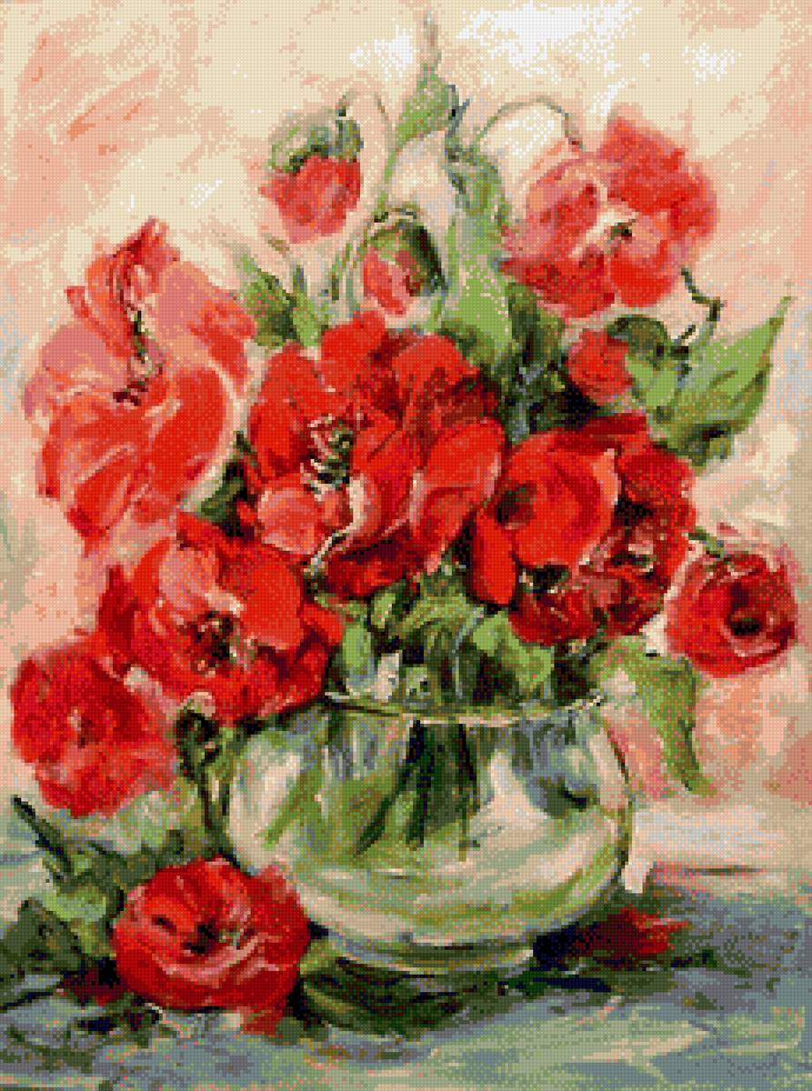 Маки от Бажан - красный, букет, ярко, маки - предпросмотр