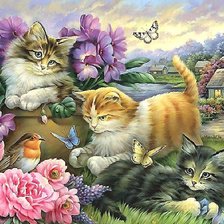 Схема вышивки «котята»