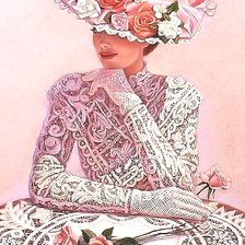 Схема вышивки «викторианская леди»