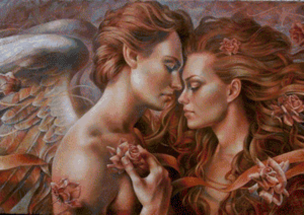 Прикосновение ангела - живопись - предпросмотр