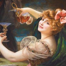 Схема вышивки «дама с бокалом вина»