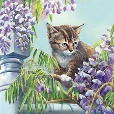 Схема вышивки «котёнок»