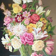 Схема вышивки «Букет в вазе»