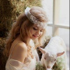 Схема вышивки «Девочка с козочкой»