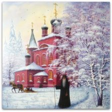 Схема вышивки «Зимний храм.»