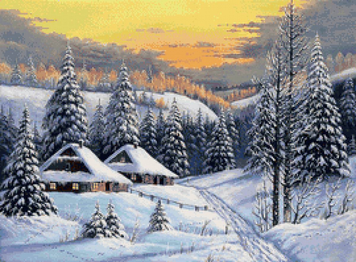 №1801624 - природа, пейзаж зима, деревня, снег - предпросмотр