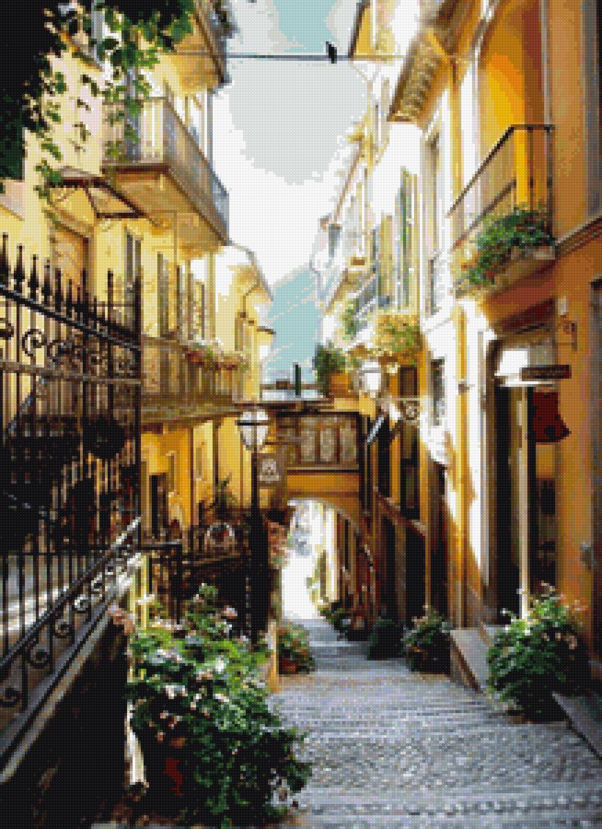 Узкая улочка - картина - предпросмотр