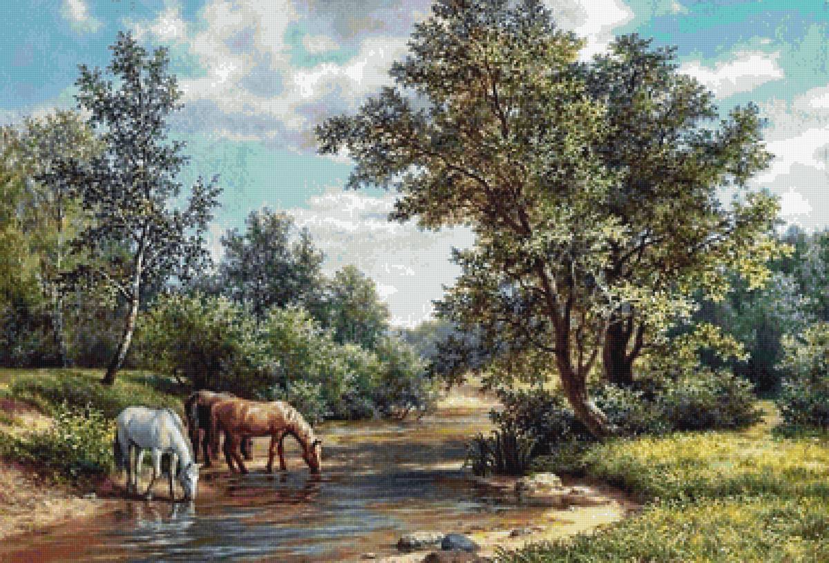 Водопой - картина - предпросмотр